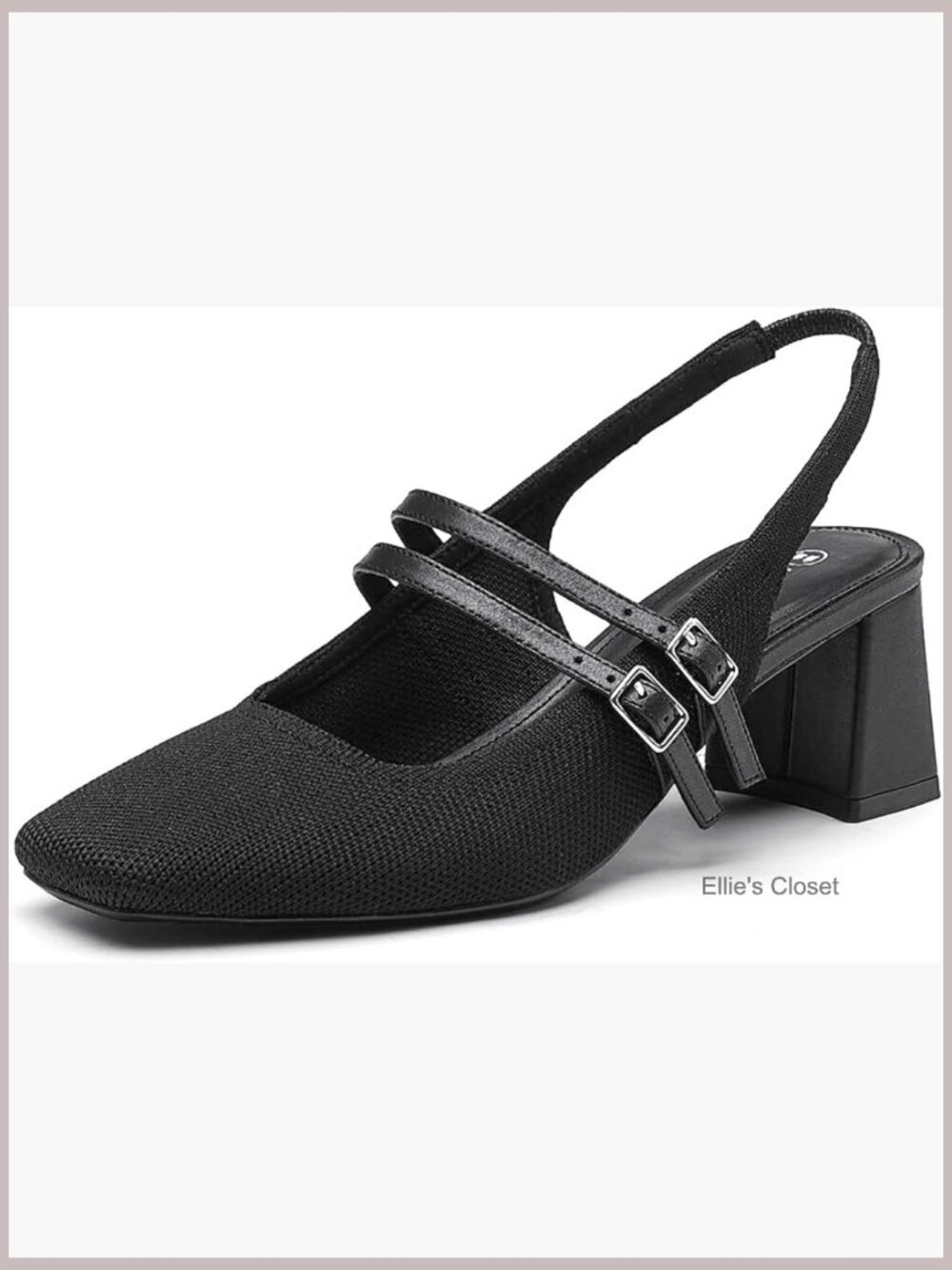 Women's Chunky Heel Mary Jane Pumps - Square Toe Slingback Dress Shoes